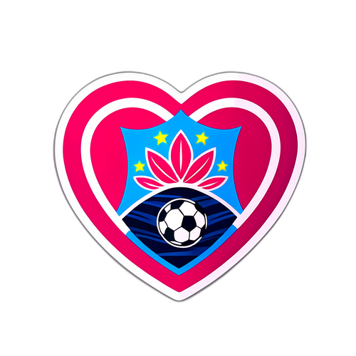 Серце з елементами Ліги Чемпіонів і малиновим акцентом