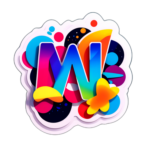 Stiker Minimalis dengan Kata 'AM'