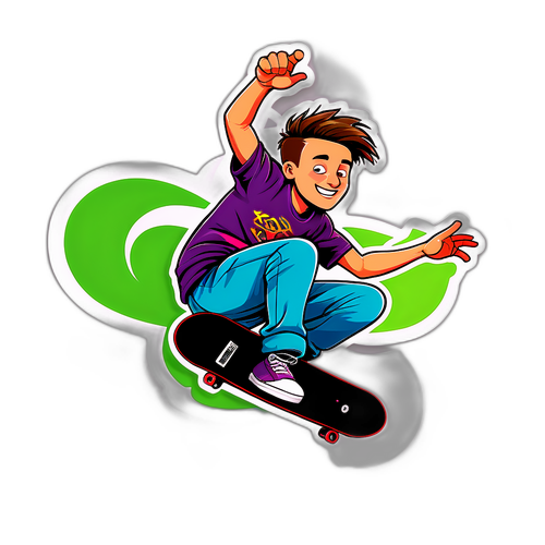 Dinamiske skateboarding klistremerker