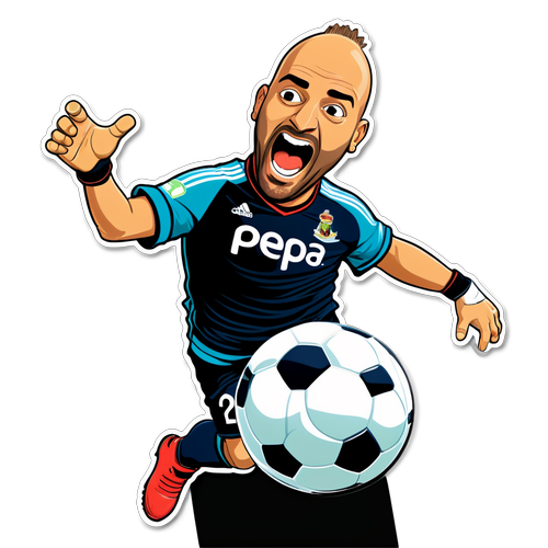 Pepe Reina in Azione: Scopri l'Adesivo Giocoso che Farà Impazzire i Fan di Calcio!