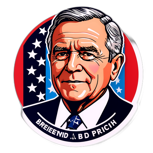 Patriotisk klistermærke med Præsident Bush