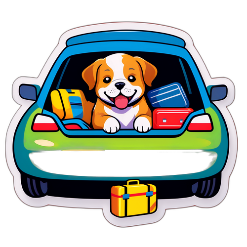 疲倦的小狗在车里