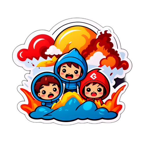 Viehättävä esitys pienistä luonnonkatastrofeista suloisina animaatiohahmoina