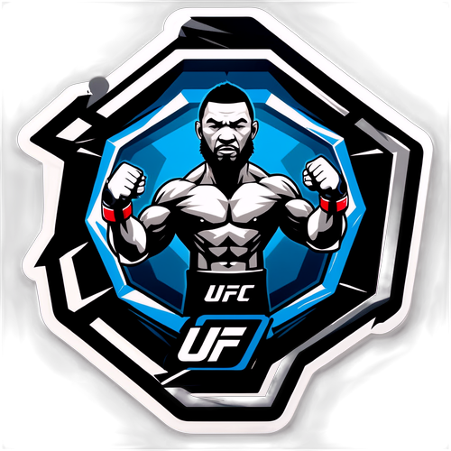 Autocolant inspirat de UFC cu luptători în acțiune