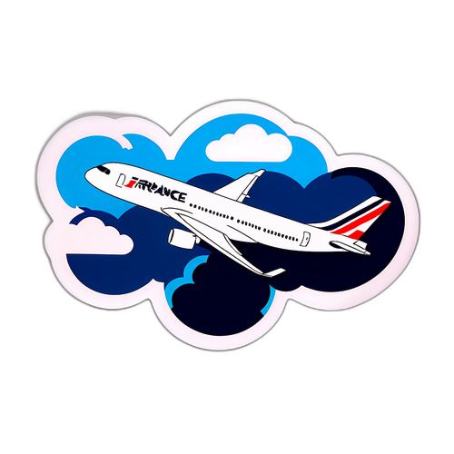 Stilizált Air France repülőgép a felhők felett