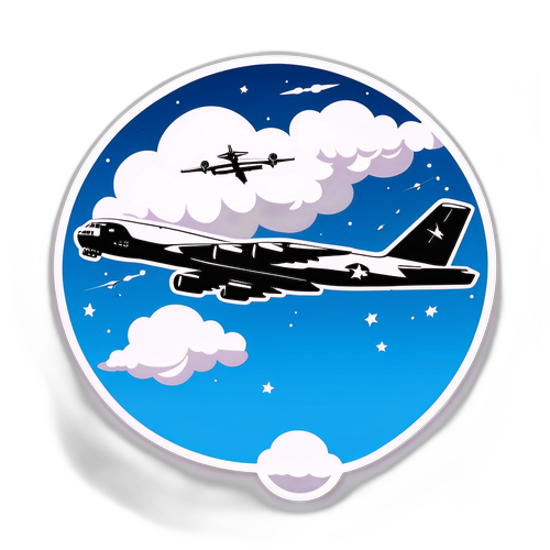Künstlerisches Design eines B-52 Bombers im Flug