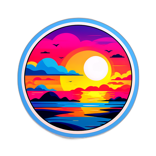 Thiết Kế Trừu Tượng Của Hoàng Hôn Trên Biển