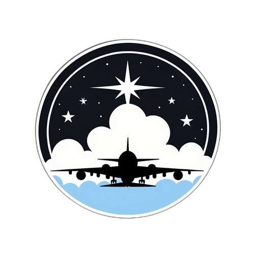 Diseño minimalista del logo de Star Alliance rodeado de nubes