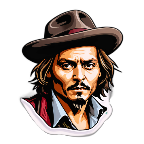 Autocollant stylisé de Johnny Depp