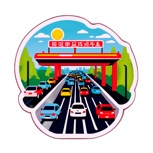 繁忙的高速公路收费站