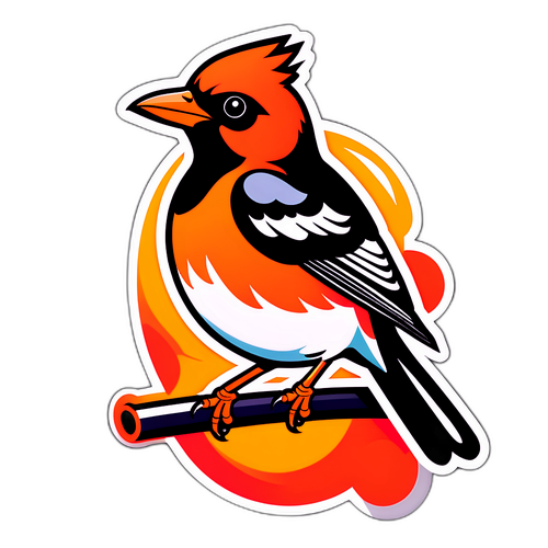 オリオールをイメージしたカラフルな鳥のイラスト