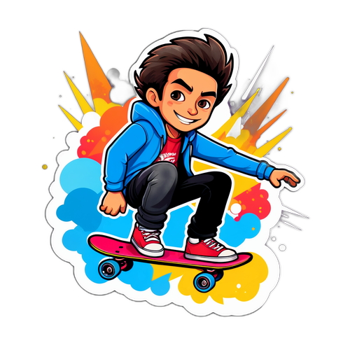 Coole Aufkleber von Can Uzun auf einem Skateboard