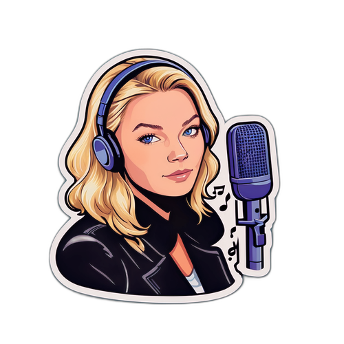 Chic sticker av Astrid S med mikrofon