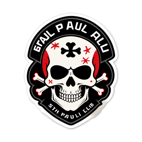 Stiker St. Pauli dengan Motif Tengkorak dan Tema Bajak Laut