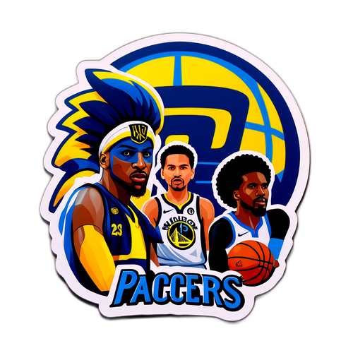 Sticker na Naglalarawan ng Pacers at Warriors