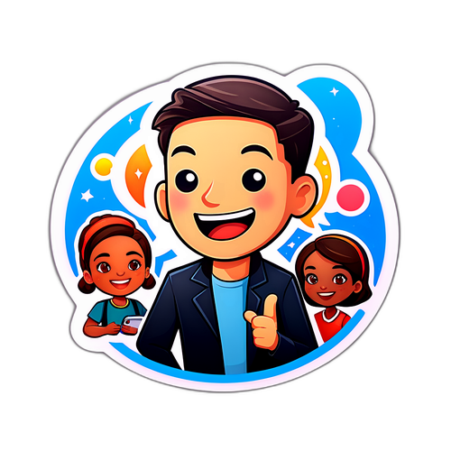 לוגו אפליקציית טלגרם עם דמויות מגוונות