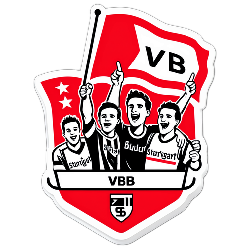 Stiker Penggemar VFB Stuttgart Merayakan