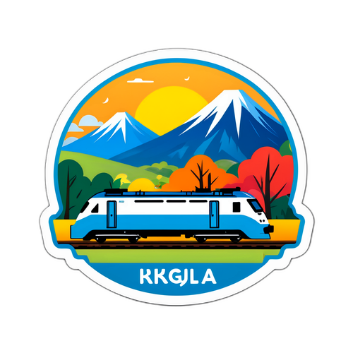 Stiker Minimalis Kereta KRL dengan Lanskap Solo dan Jogja
