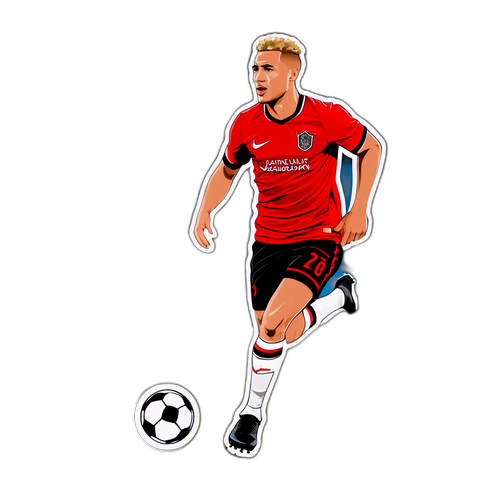 Illustrera Jordan Larsson i en fotbollssituation