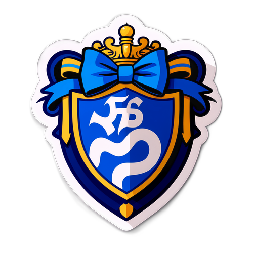 Stylizowany herb FC Porto z muszką w sportowym stylu