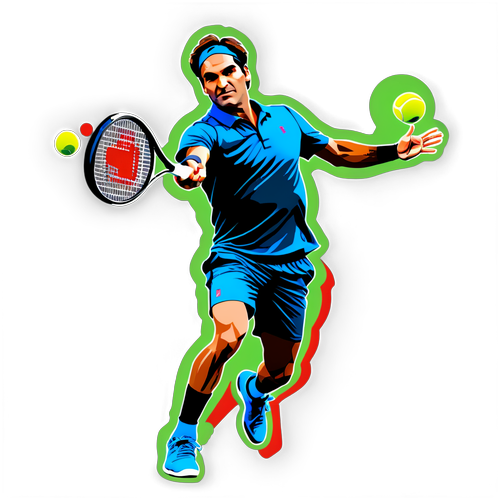 Rajaton Roger Federer - Tennis Siluetti