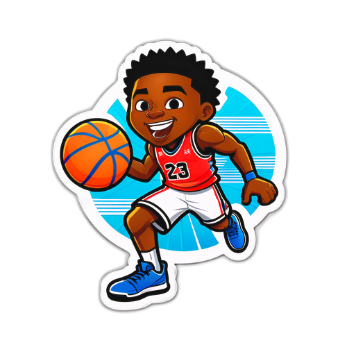 Παιχνιδιάρικο αυτοκόλλητο με ήρωα μπάσκετ