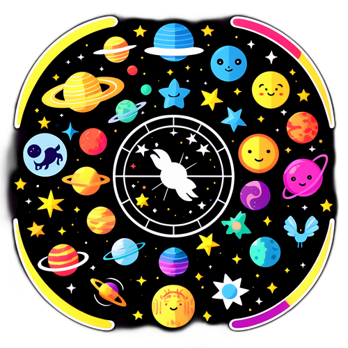 Illustrazione Astrologica Divertente e Colorata per il 2026