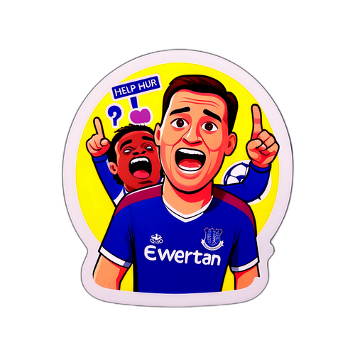 Смішна іконка з людьми, які просять допомоги під час матчу Евертон - Вест Хем