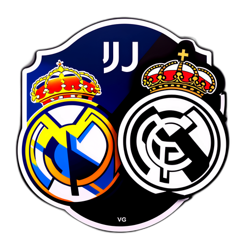 Sticker van Real Madrid en Juventus