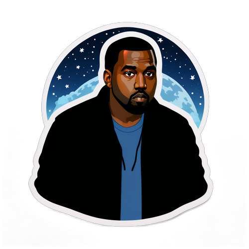 Silhouette de Kanye West sous un ciel nocturne étoilé