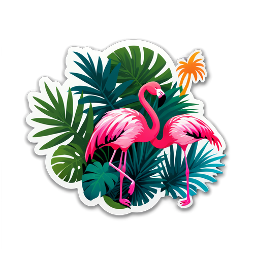 Plongez dans l'Été: Le Sticker Tropical qui Illuminera Votre Décoration!