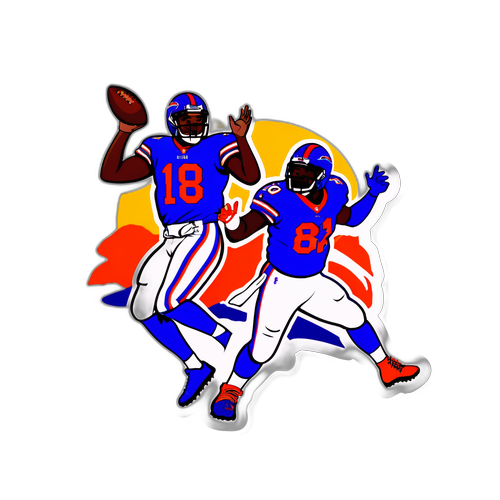 Ilustración emocionante del enfrentamiento entre Bills y Broncos