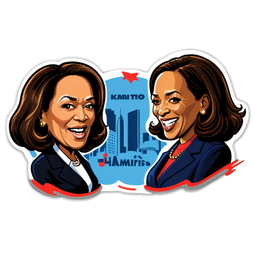 Politisches Duell: Trump vs. Harris im Cartoon-Stil