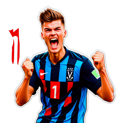 Avatar Kartun Alexander Sørloth Merayakan Gol