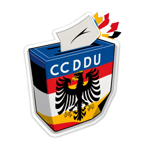 Politisk klistremerke med CDU/CSU-logo