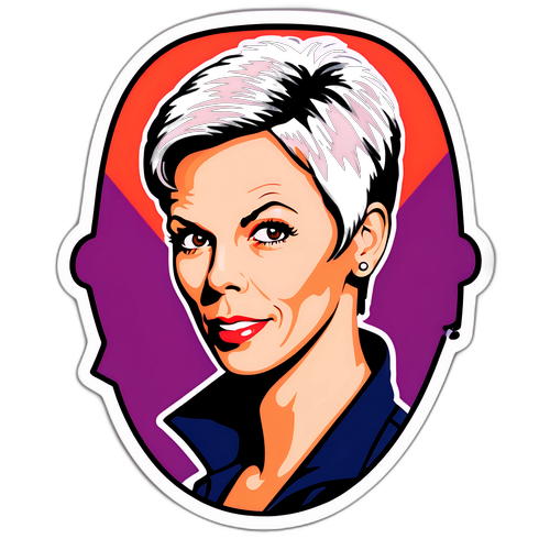 Retro-Style Sticker Design of Jamie Lee Curtis