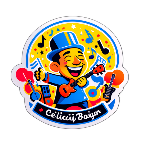 Vrolijke Muzikant Sticker