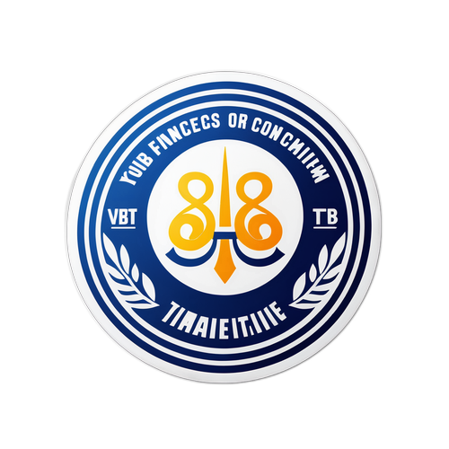 Минималистичная наклейка с эмблемой ВТБ и текстом "Ваши финансы — наша забота."