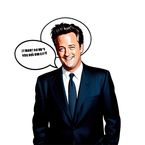 Retro-sticker av Matthew Perry med taleboble