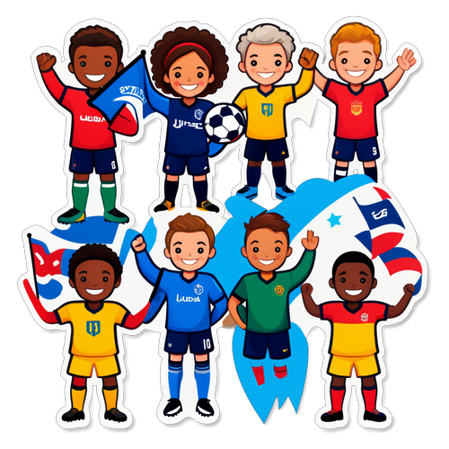 Ilustración de aficionados al fútbol unidos por su pasión