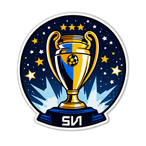 Ritorno al Cuore: Adoro la Champions League! Scopri il Nostro Sticker Vintage con Trofeo e Stelle!