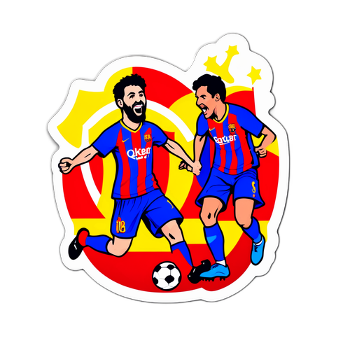 Livlig klistermærke af målscorerøjeblik fra Mallorca mod Barcelona