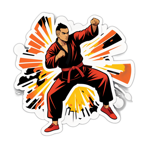 Sticker de Ilia Topuria en acción