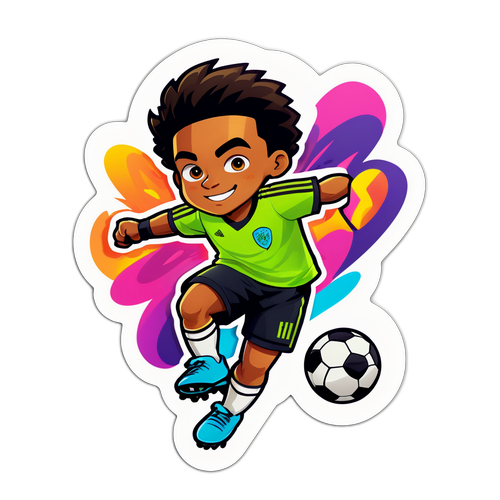 Sticker van Raphinha in actie