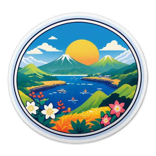 和歌山県の自然をテーマにした風景画スタイルのデザイン