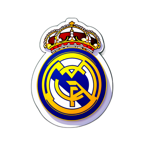 Logo Real Madrid dengan Bola Sepak