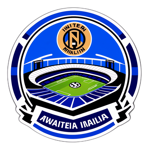Sticker van het Inter Milan stadion met juichende fans