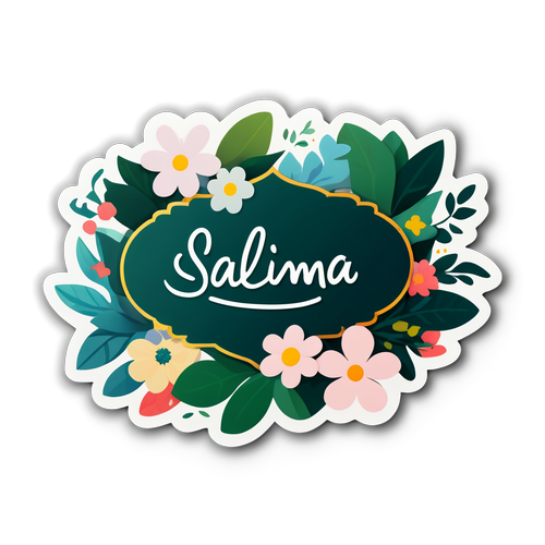 Stiker Nama Salma Salsabil dengan Elemen Floralis