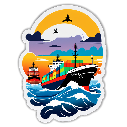 Adventurous Sticker ng Cargo Ship at China Coast Guard