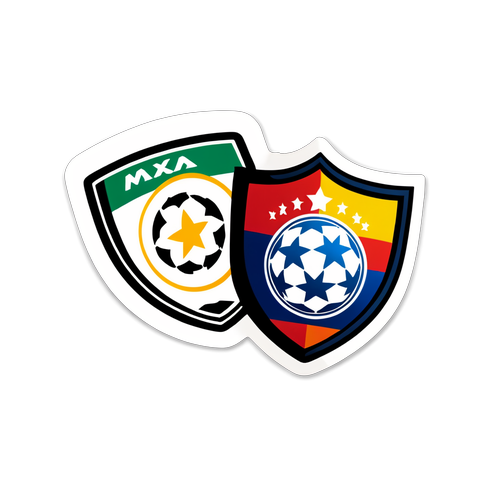 Sticker que alude a la Liga MX con logotipos de varios equipos